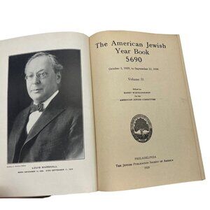 1929-30 American Jewish Year Book 5690 Vol 31 Schneiderman Statistics 502pp HC